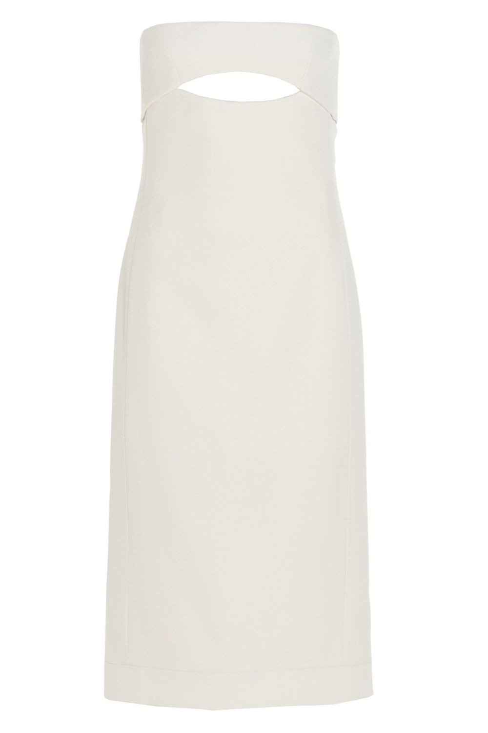 SAINT LAURENT Strapless Cut Out Midi Dress