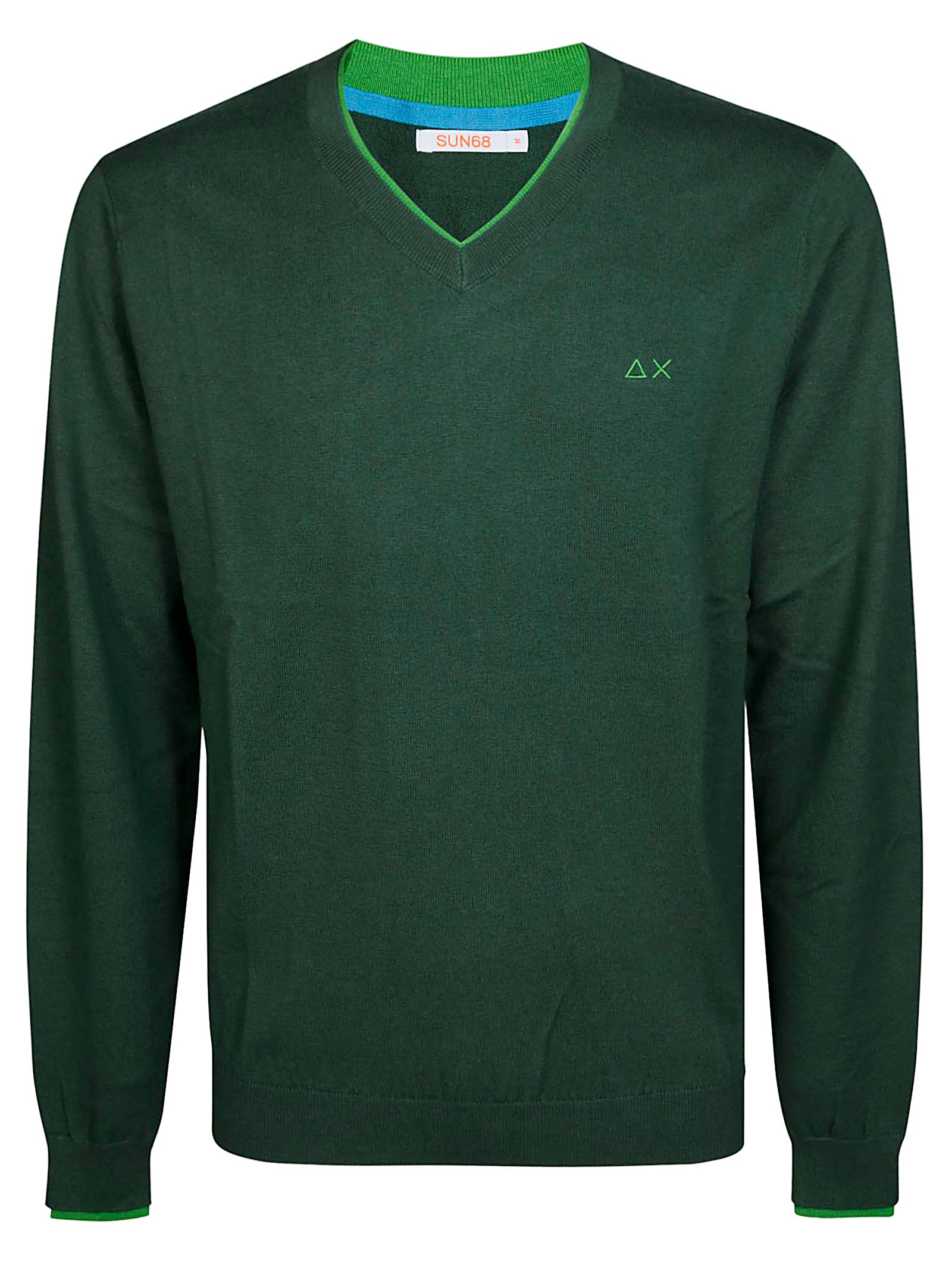 SUN 68 V Neck Double Rib Sweater