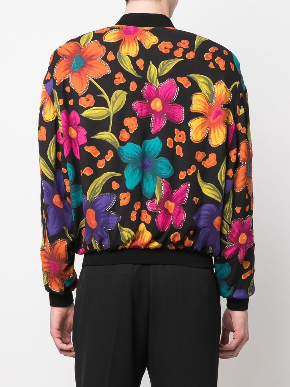 SAINT LAURENT Men's Teddy Crepon Fleurs Outerwear