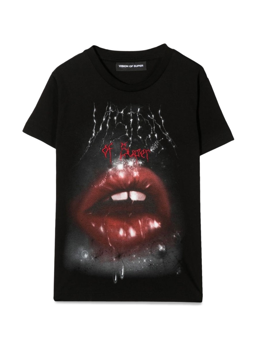 VISION OF SUPER Mini Rock Mouth Print T-Shirt