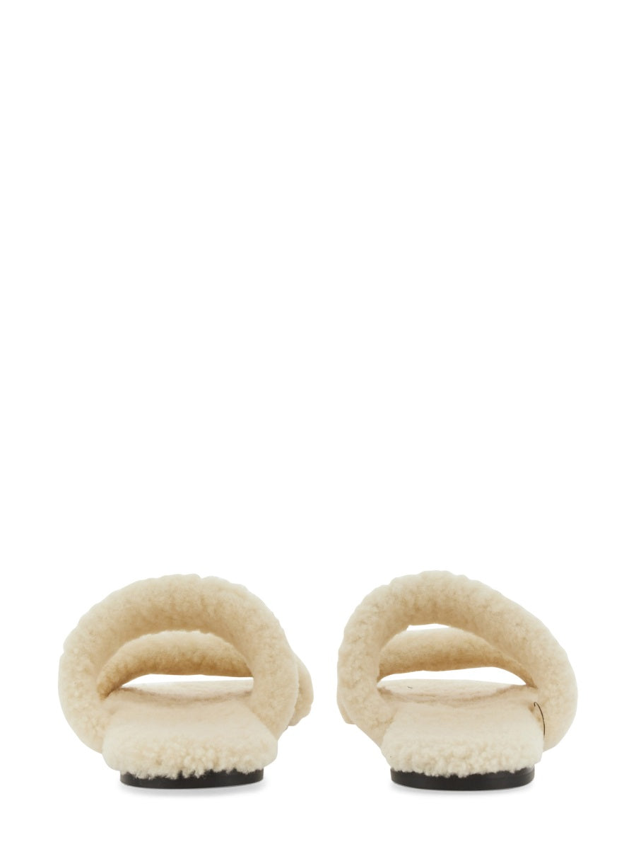 SAINT LAURENT Men's Shearling Sandal with 2 cm Sole