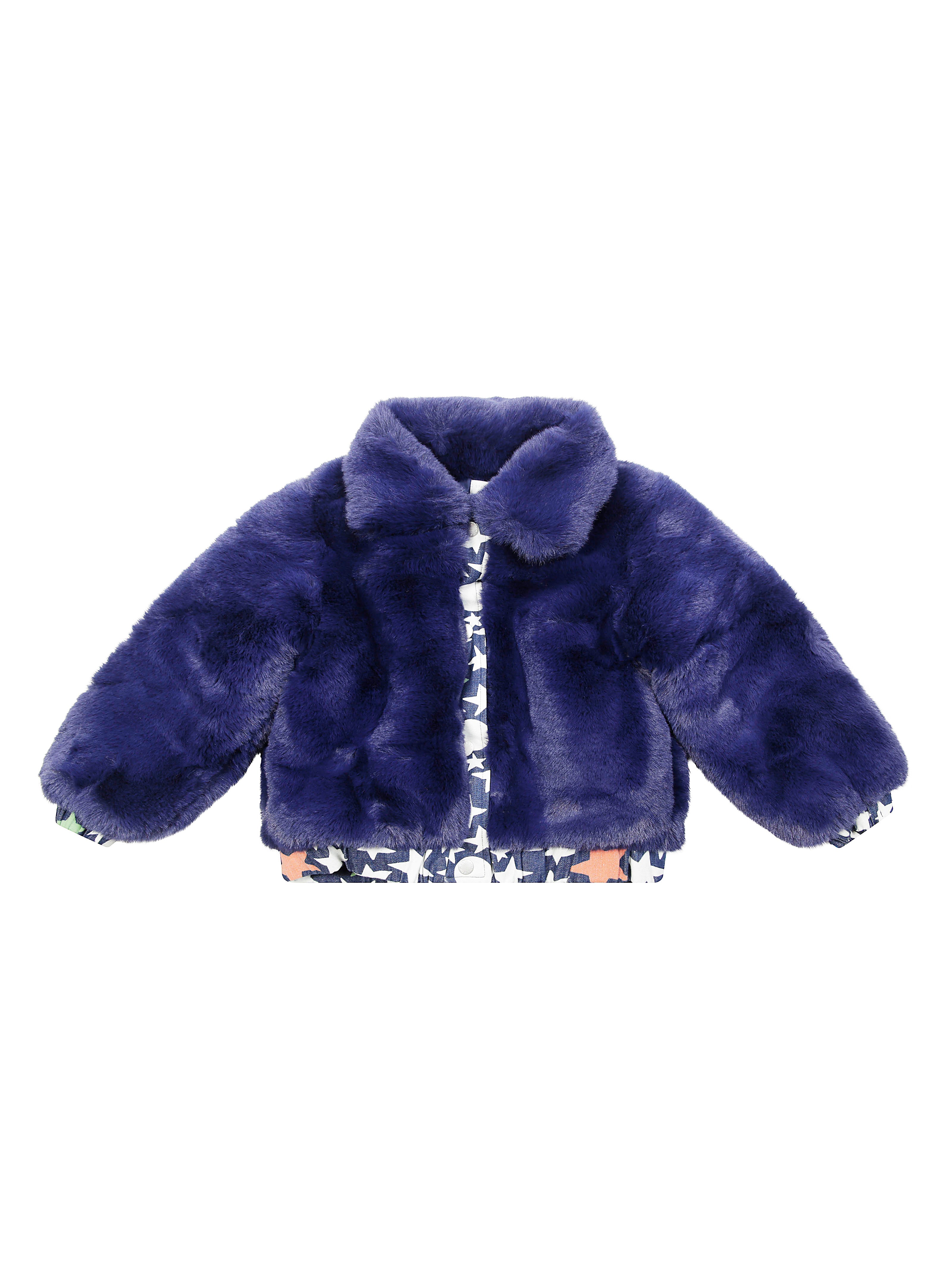 STELLA MC CARTNEY JUNIOR Mini Eco Fur Star Detail Jacket