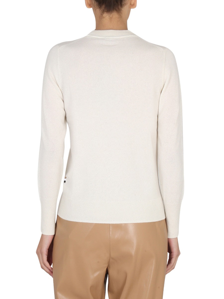 BOSS Women's Cashmere Cross-Neck Sweater