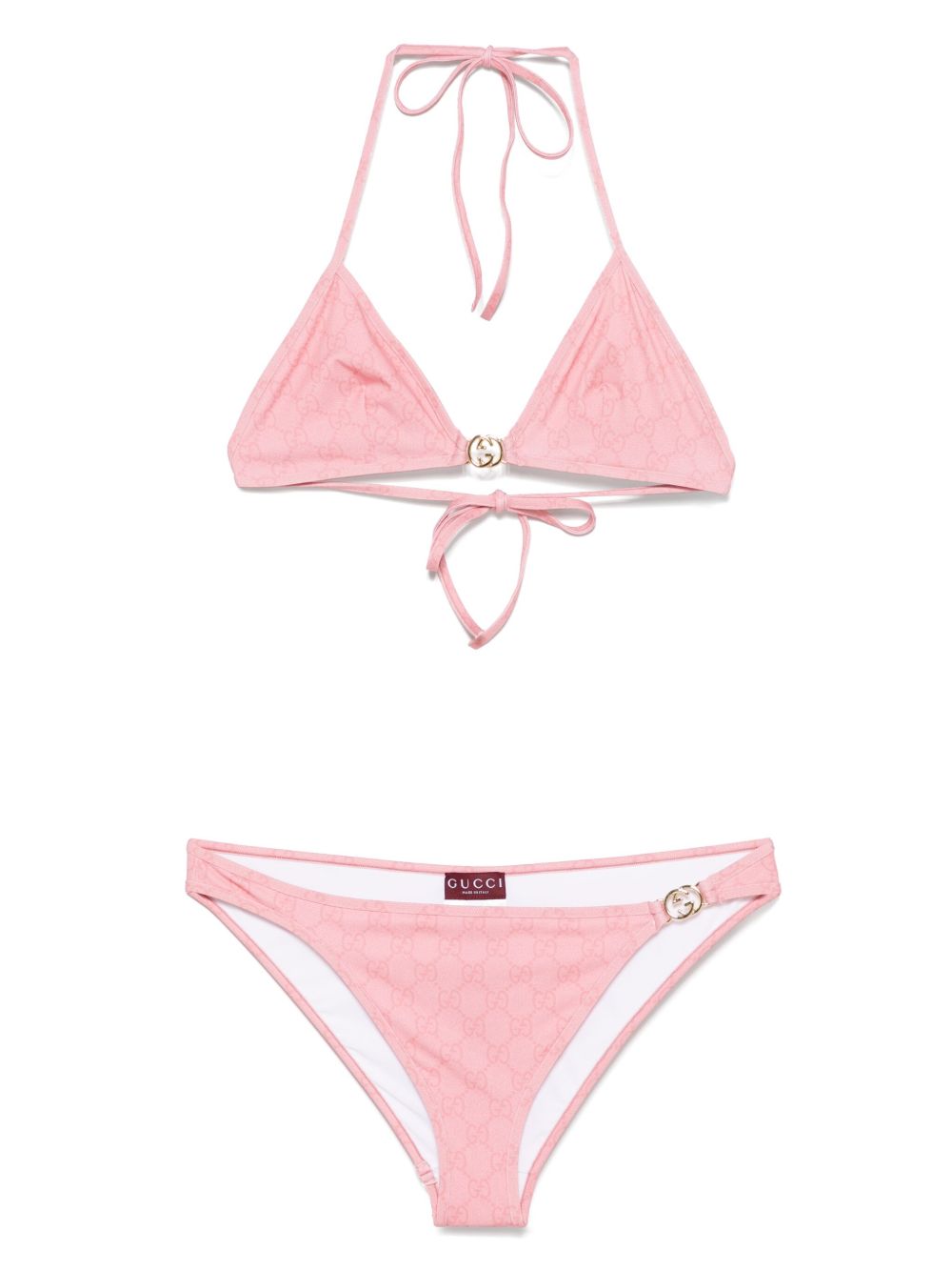 GUCCI GG Printed Bikini Hipster Mini with Gold-Tone Detail