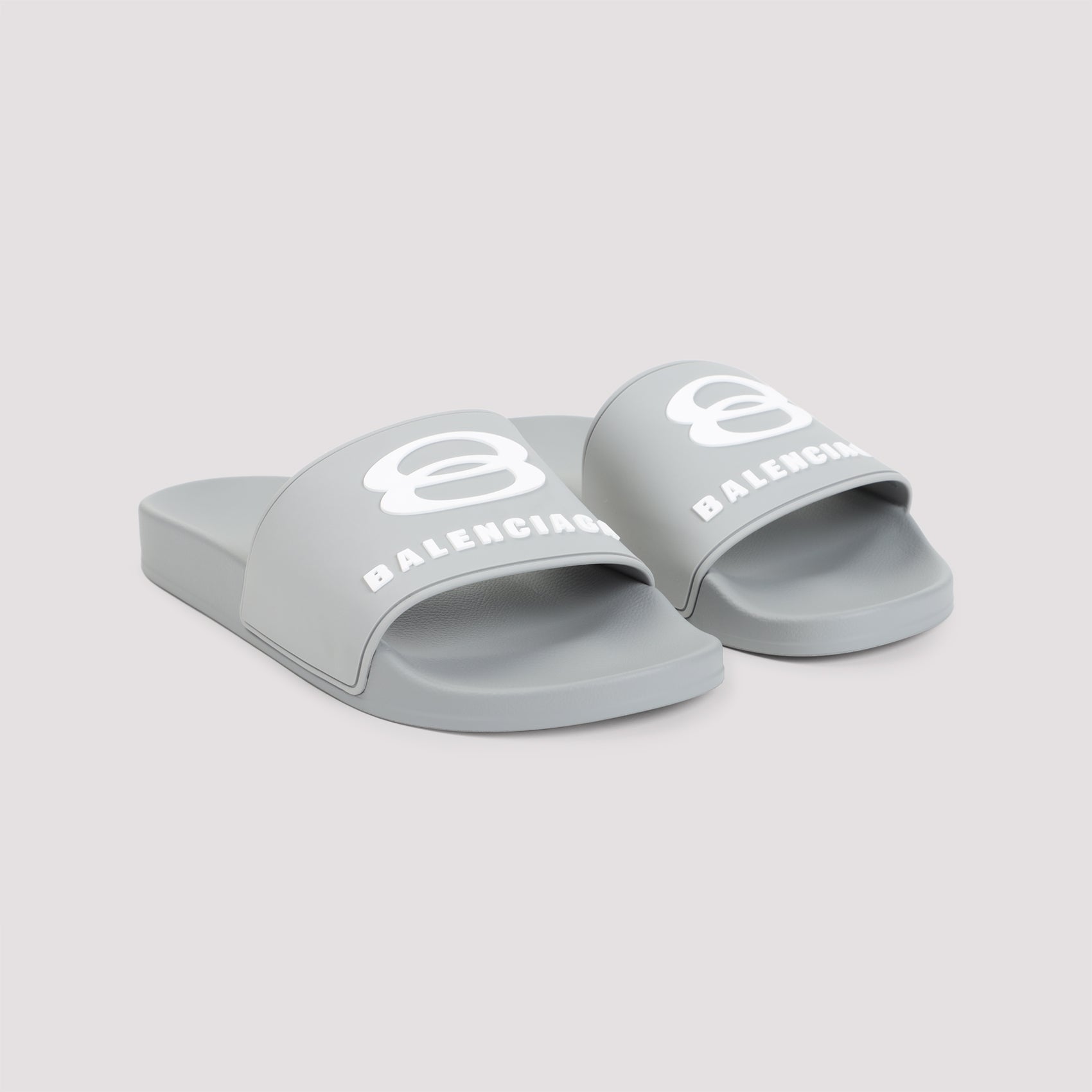 BALENCIAGA Smooth Rubber Unity Logo Sandals for Men