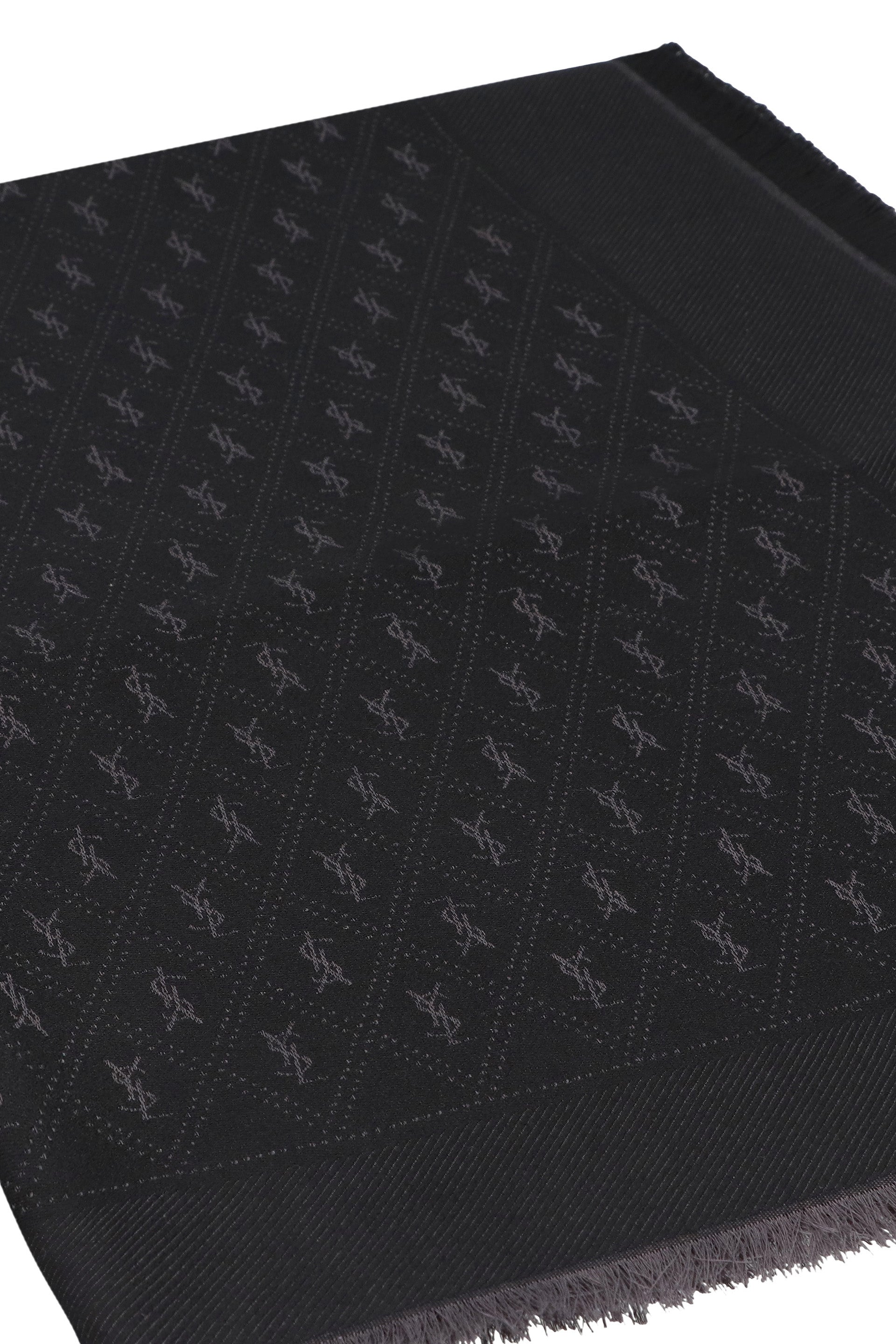 SAINT LAURENT Wool Blend Scarf with Frayed Hem - 140X200 CM