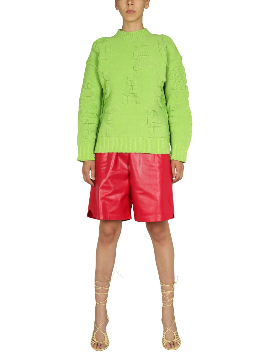 BOTTEGA VENETA Chenille Sweater with Allover Embossed Design for Women