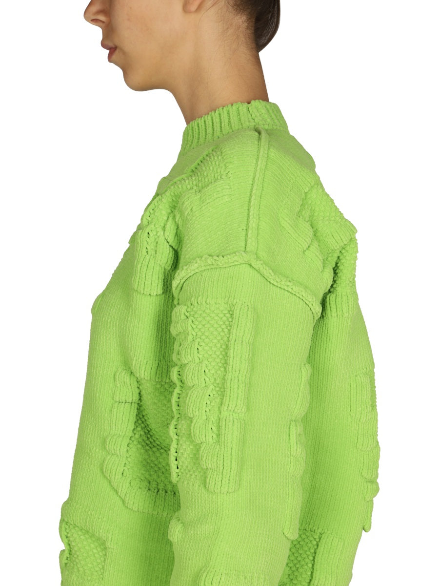 BOTTEGA VENETA Chenille Sweater with Allover Embossed Design for Women