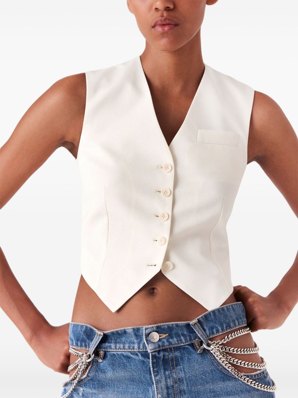 STELLA MCCARTNEY Wool Cropped Vest