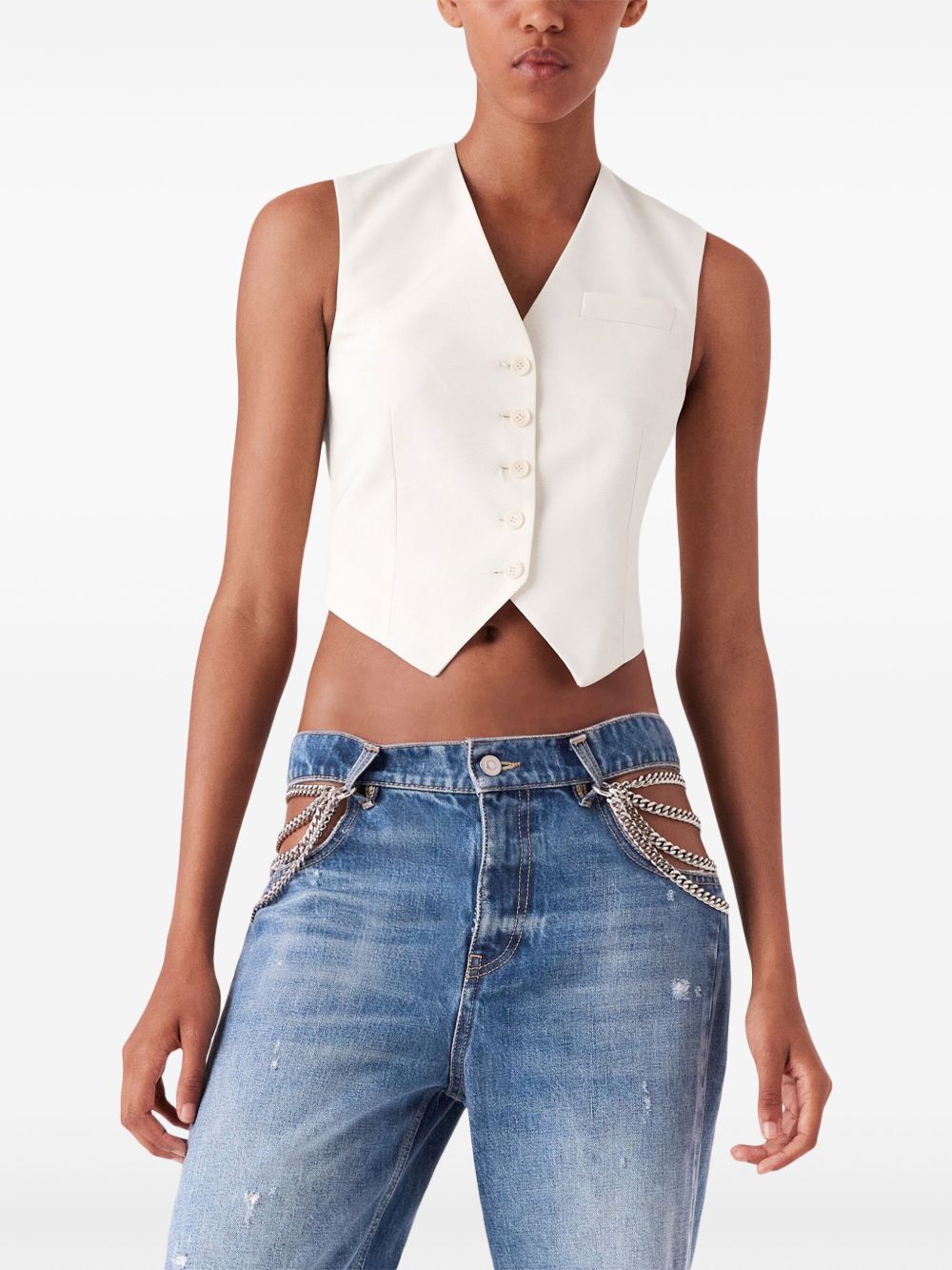 STELLA MCCARTNEY Wool Cropped Vest