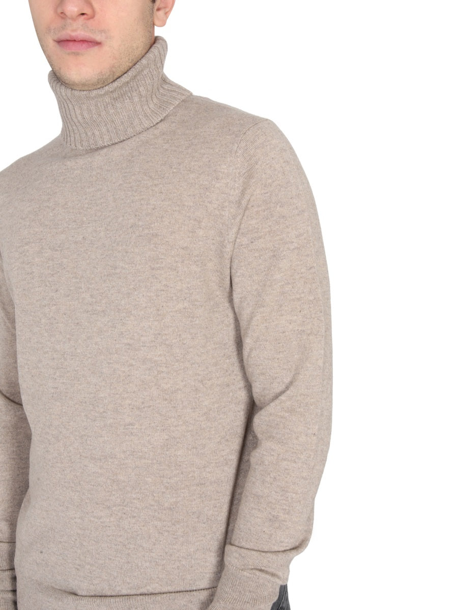 BALLANTYNE Cross-Neck Ribbed Turtleneck Sweater for Men