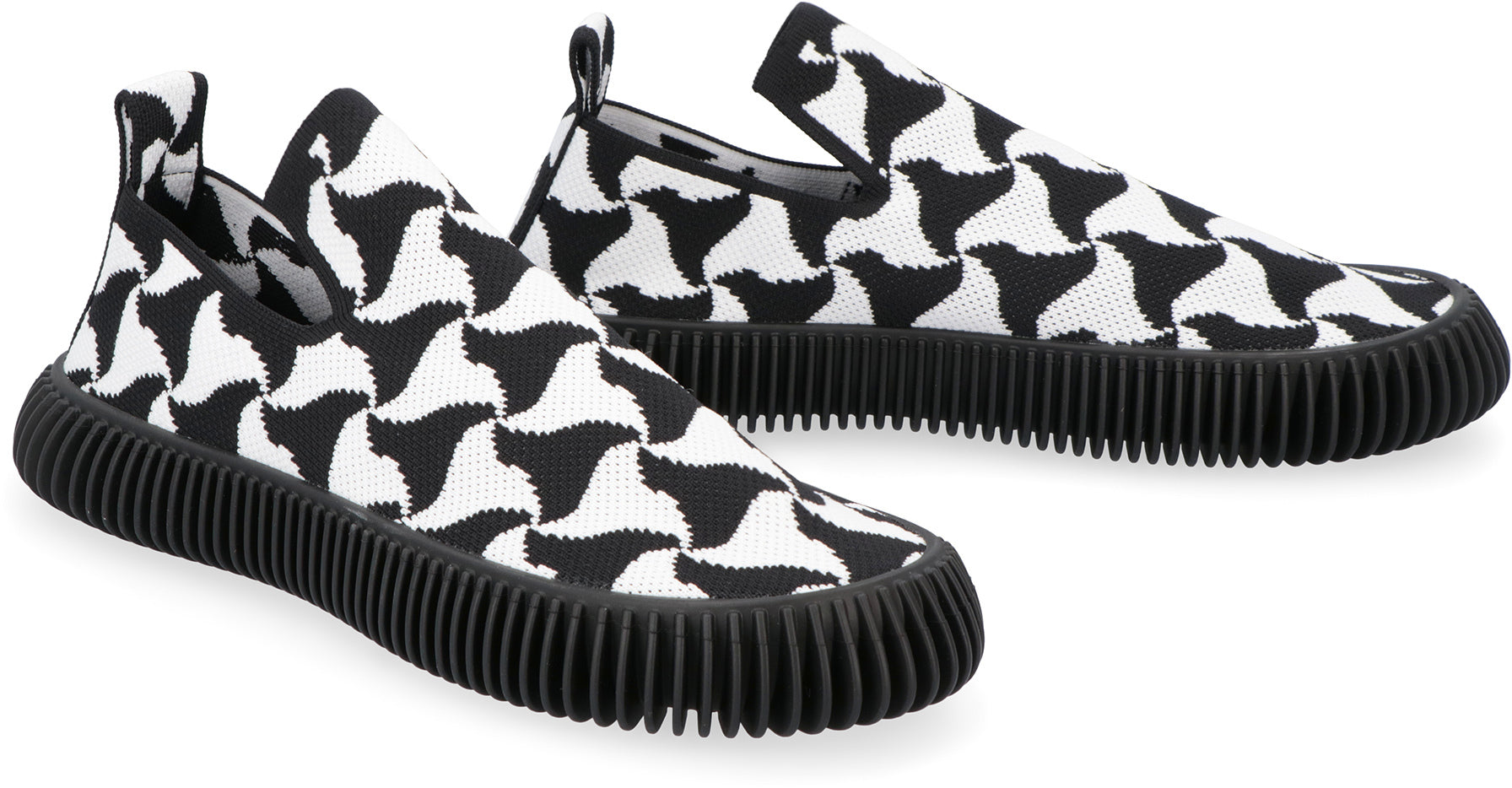 BOTTEGA VENETA Wavy Triangle Knit Slip-On Sneakers for Men