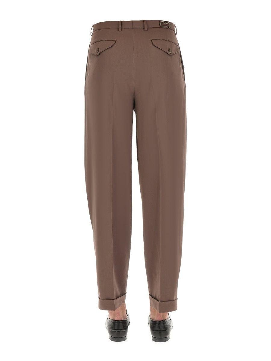 GUCCI Classic Wool Pants with Iconic Label