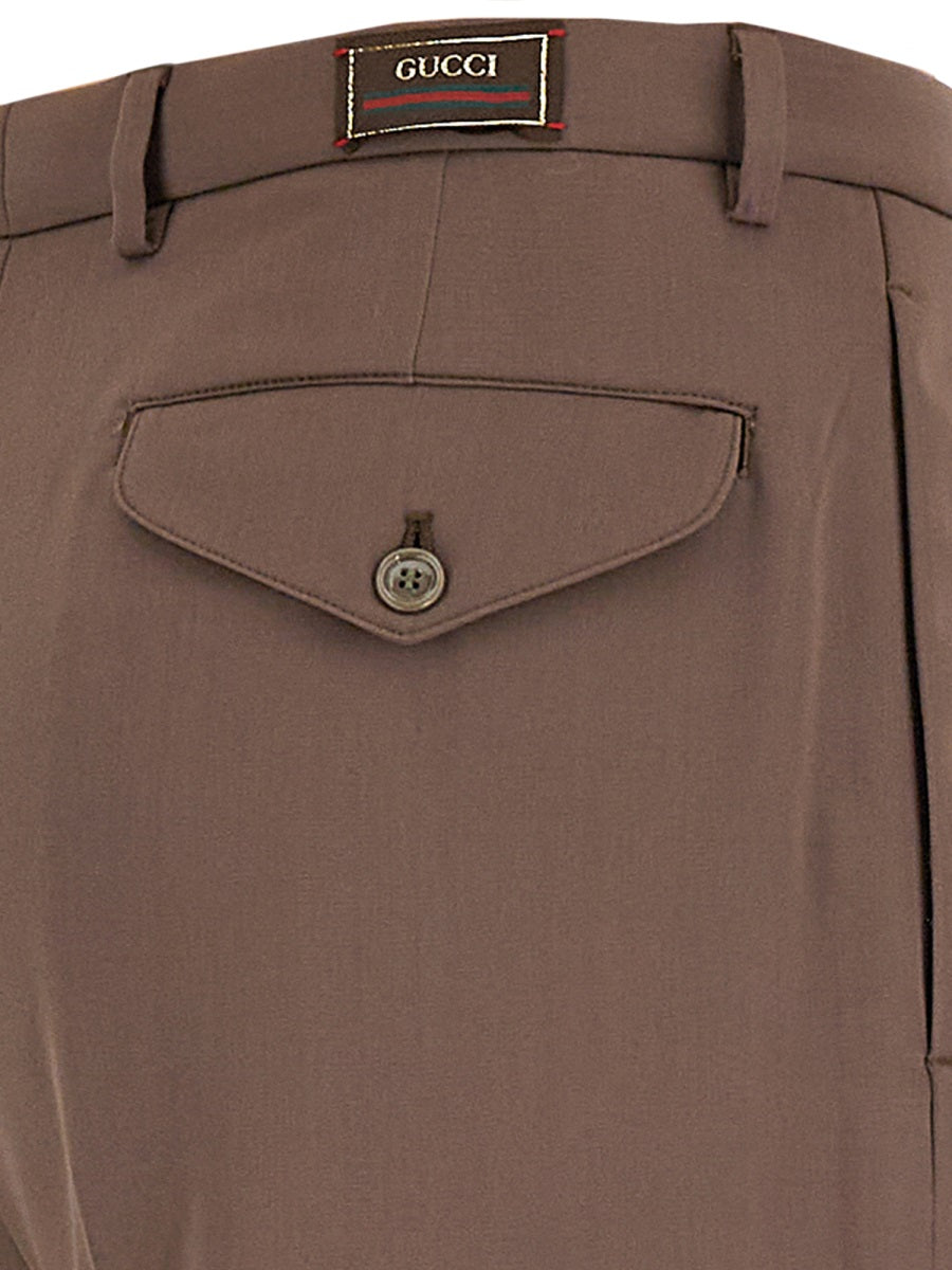 GUCCI Classic Wool Pants with Iconic Label
