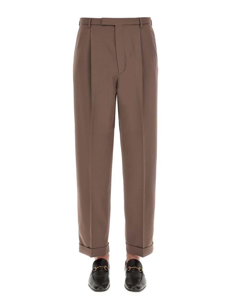 GUCCI Classic Wool Pants with Iconic Label