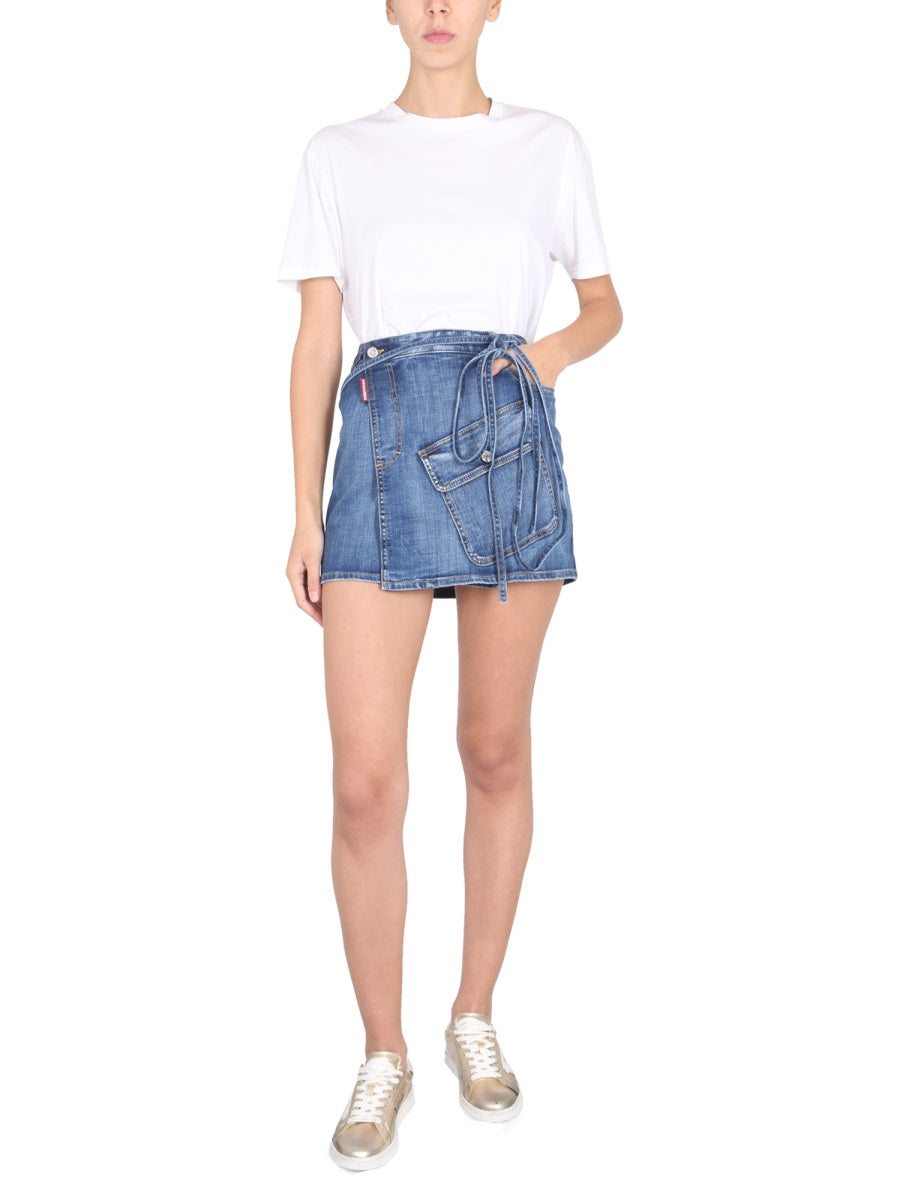 DSQUARED Women's Mini Skirt with Pocket - Casual Chic Design