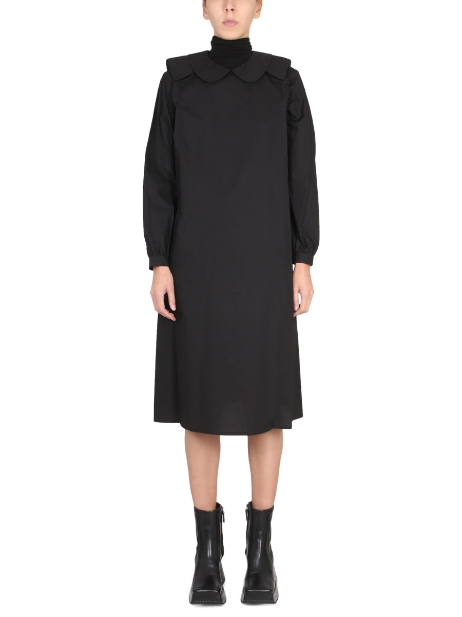 RAF SIMONS Relaxed Fit Midi Shirt Dress with Claudine Collar