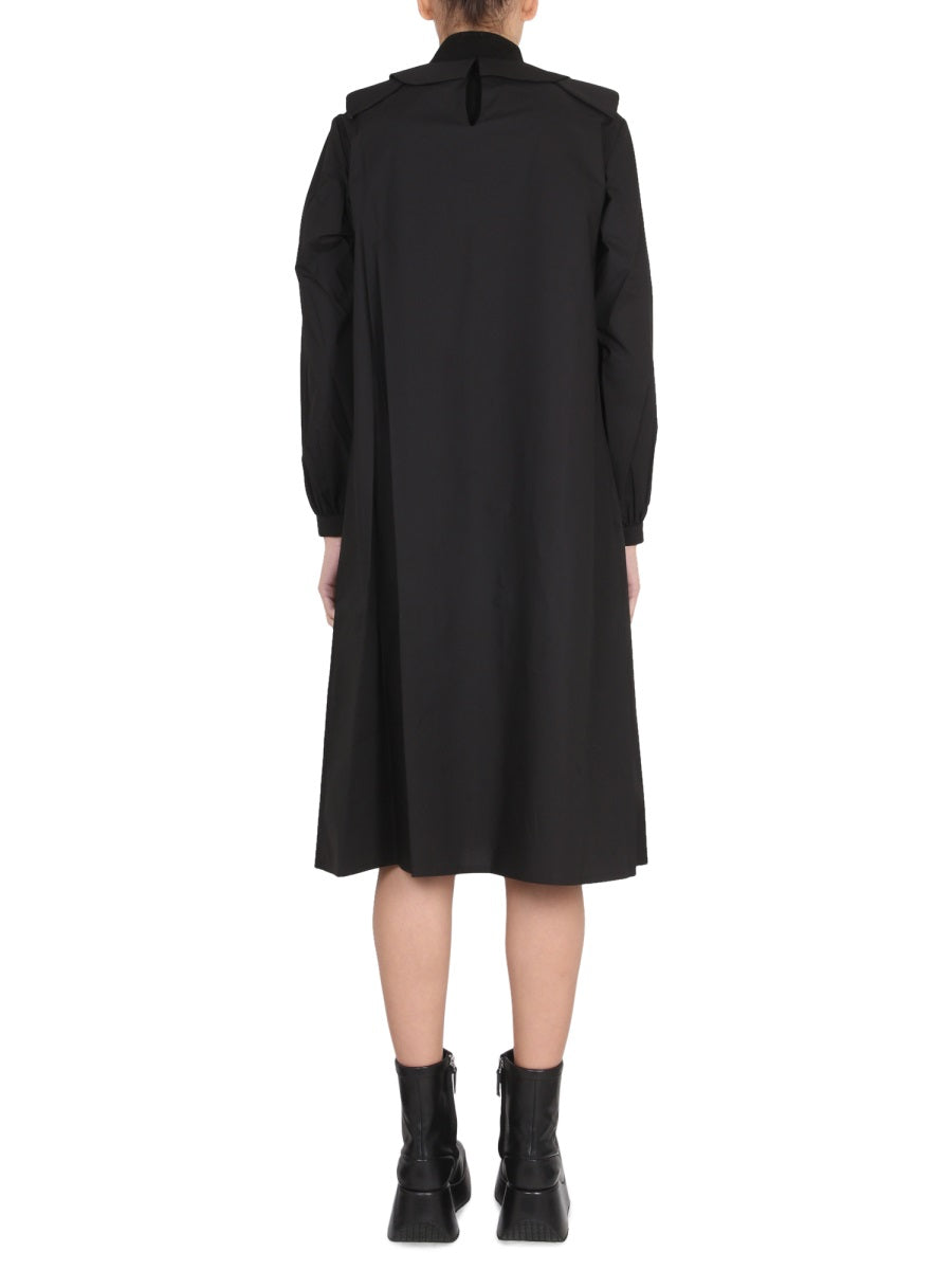 RAF SIMONS Relaxed Fit Midi Shirt Dress with Claudine Collar
