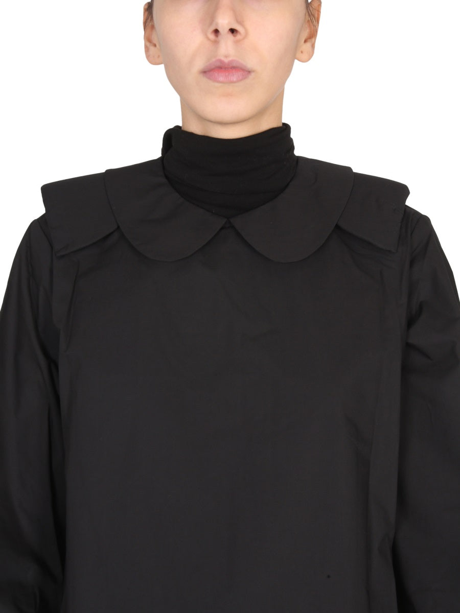 RAF SIMONS Relaxed Fit Midi Shirt Dress with Claudine Collar