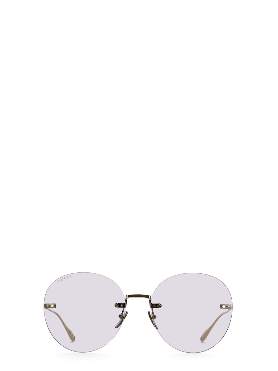 GUCCI Round Frame Sunglasses with Floral Pendants - Women’s Accessories