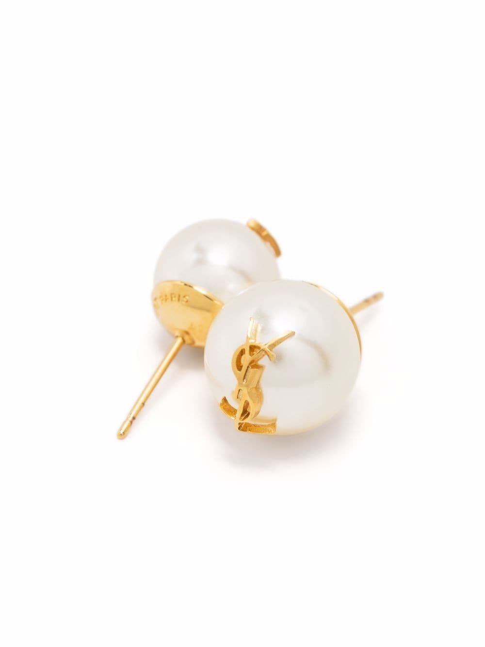 SAINT LAURENT Asymmetrical Mini Pearl Earrings