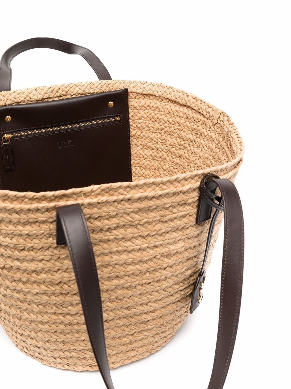 SAINT LAURENT Medium Raffia Tote Handbag