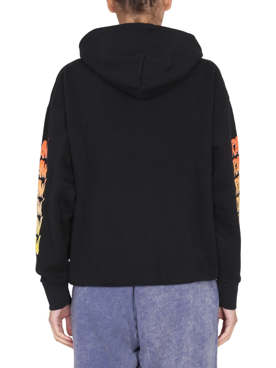 ARIES Unisex Logo Print Sweatshirt with Drawstring Hood