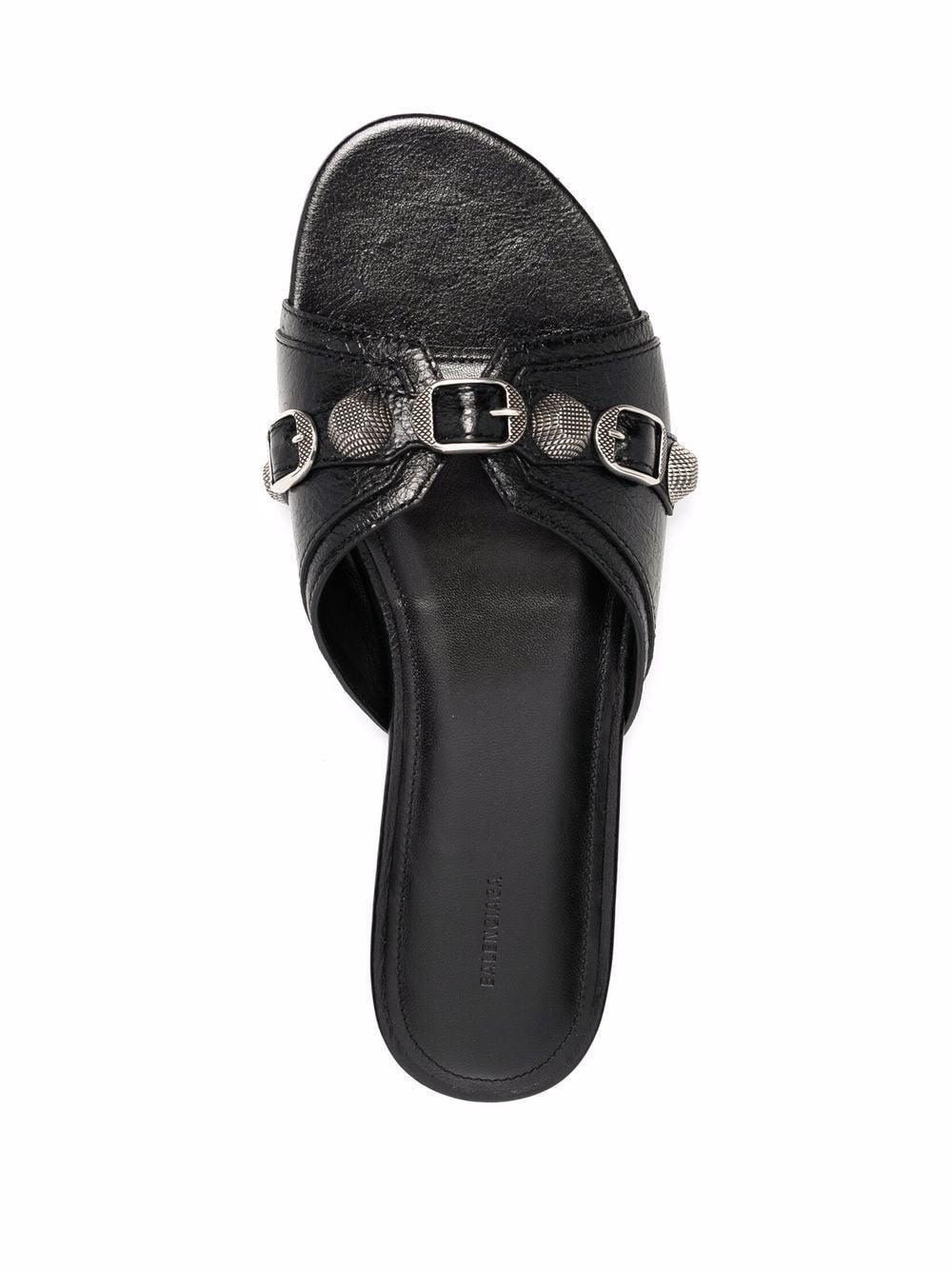 BALENCIAGA Stylish Leather Cagole Slippers for Women