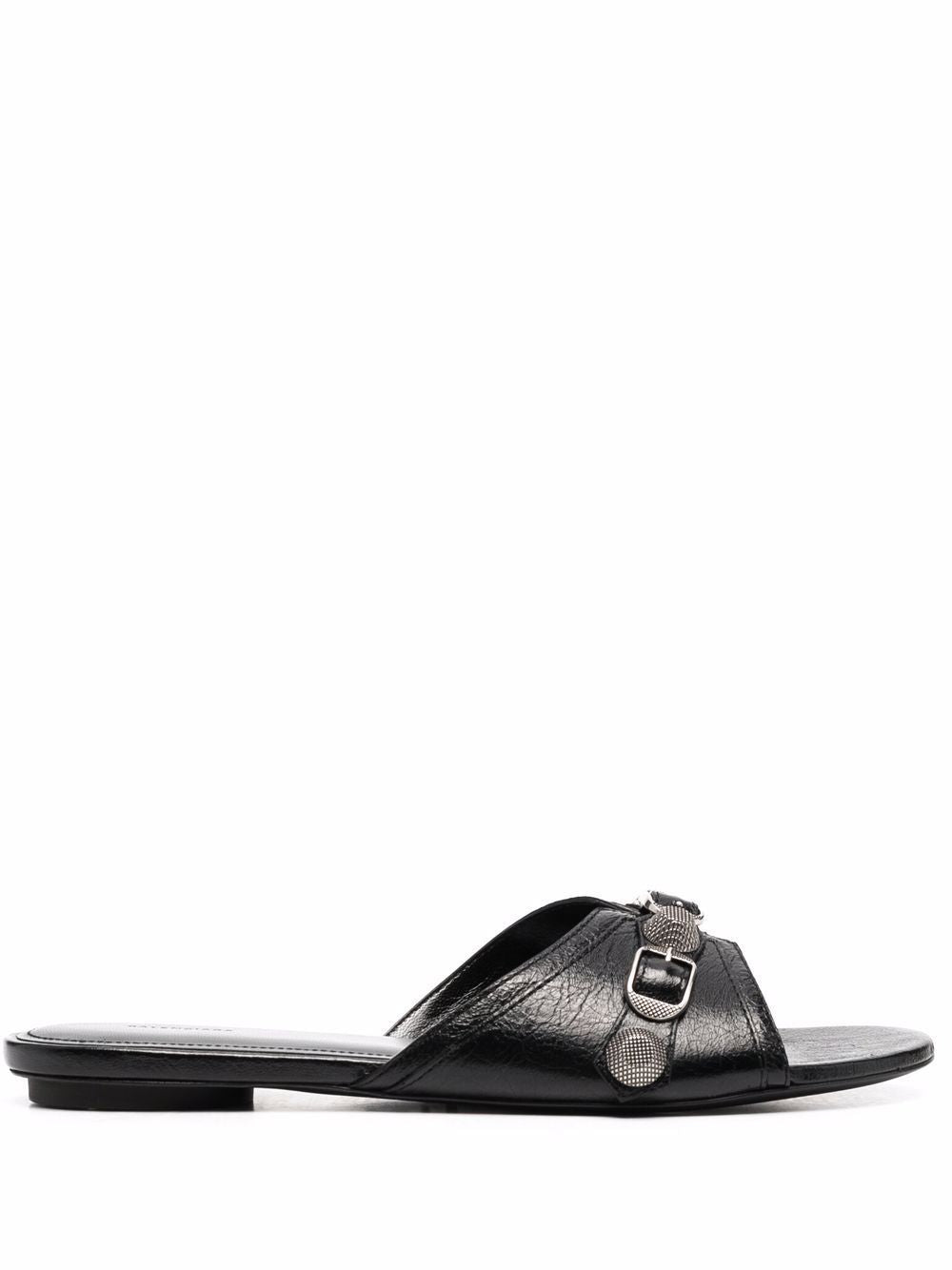 BALENCIAGA Stylish Leather Cagole Slippers for Women
