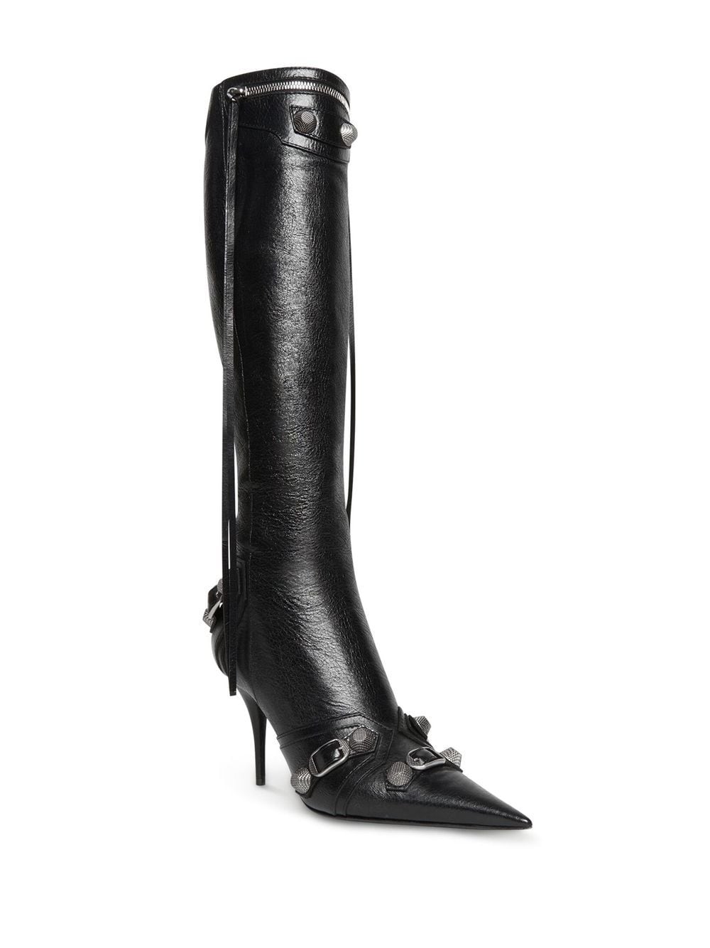 BALENCIAGA High Stiletto Fringe Leather Boots - 90MM