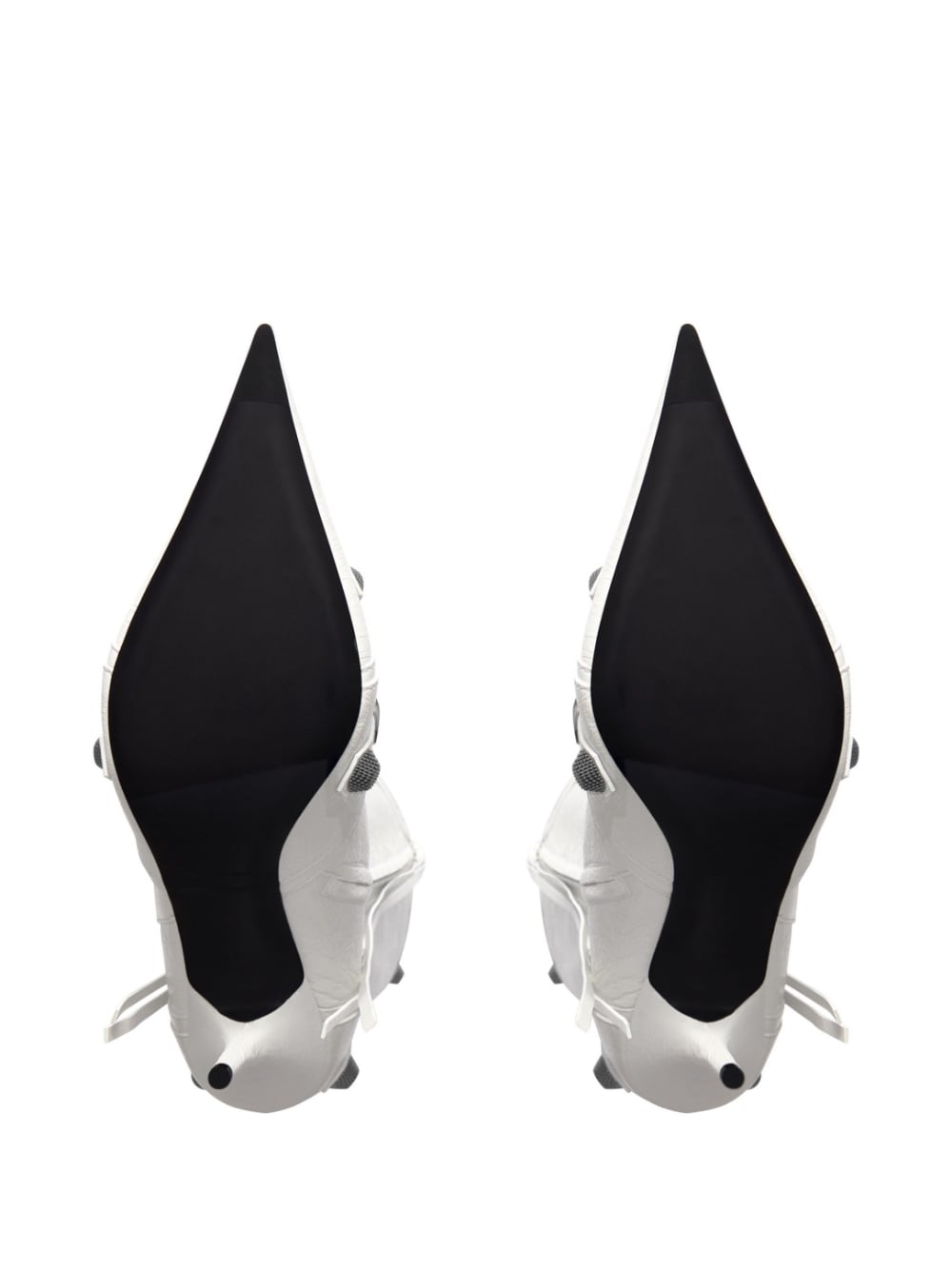 BALENCIAGA Knee-High Leather Boots with Silver Studs