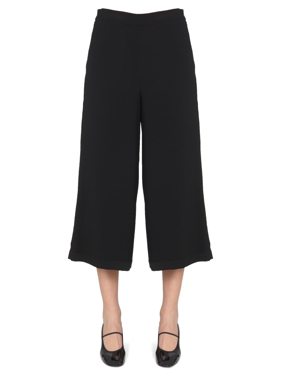 STEFANO MORTARI Women's Mini Cropped Pants with Elastic Waistband