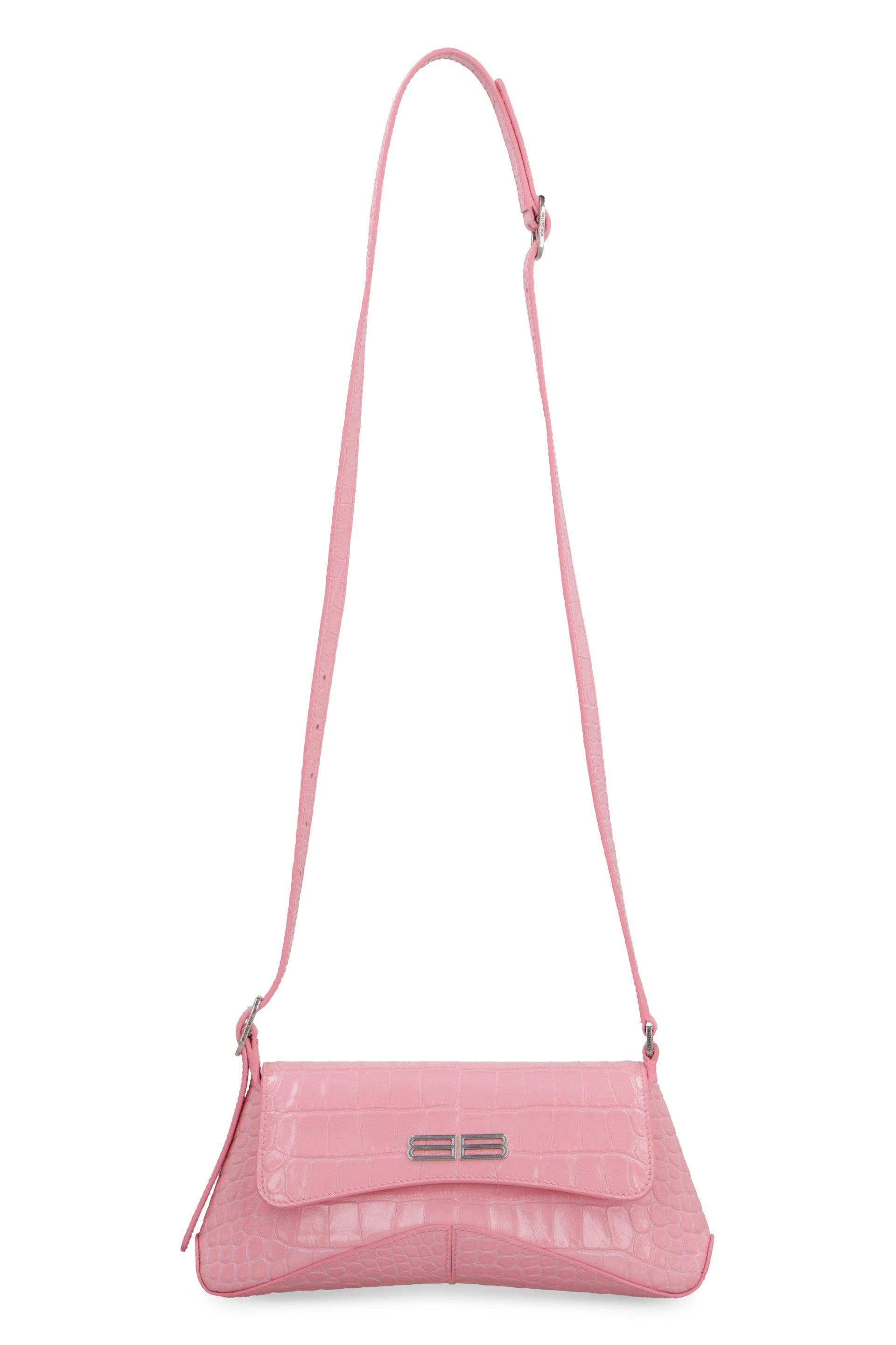 BALENCIAGA Crocodile Print Mini Leather Shoulder Handbag