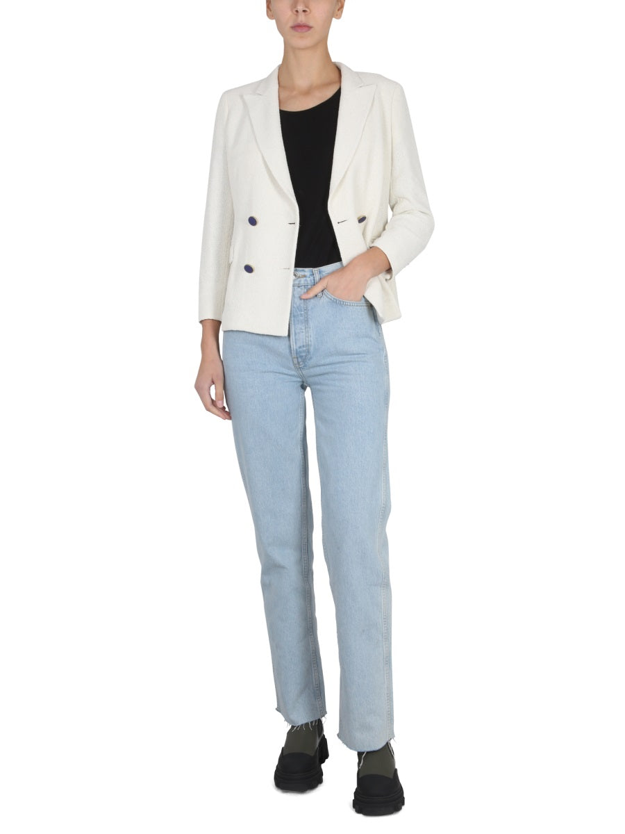SAULINA Peaked Lapel Double-Breasted Jacket