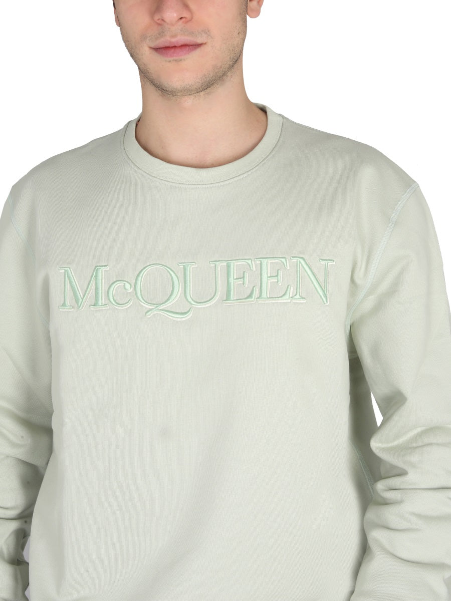 ALEXANDER McQUEEN Embroidered Logo Cross-Neck Sweatshirt for Men