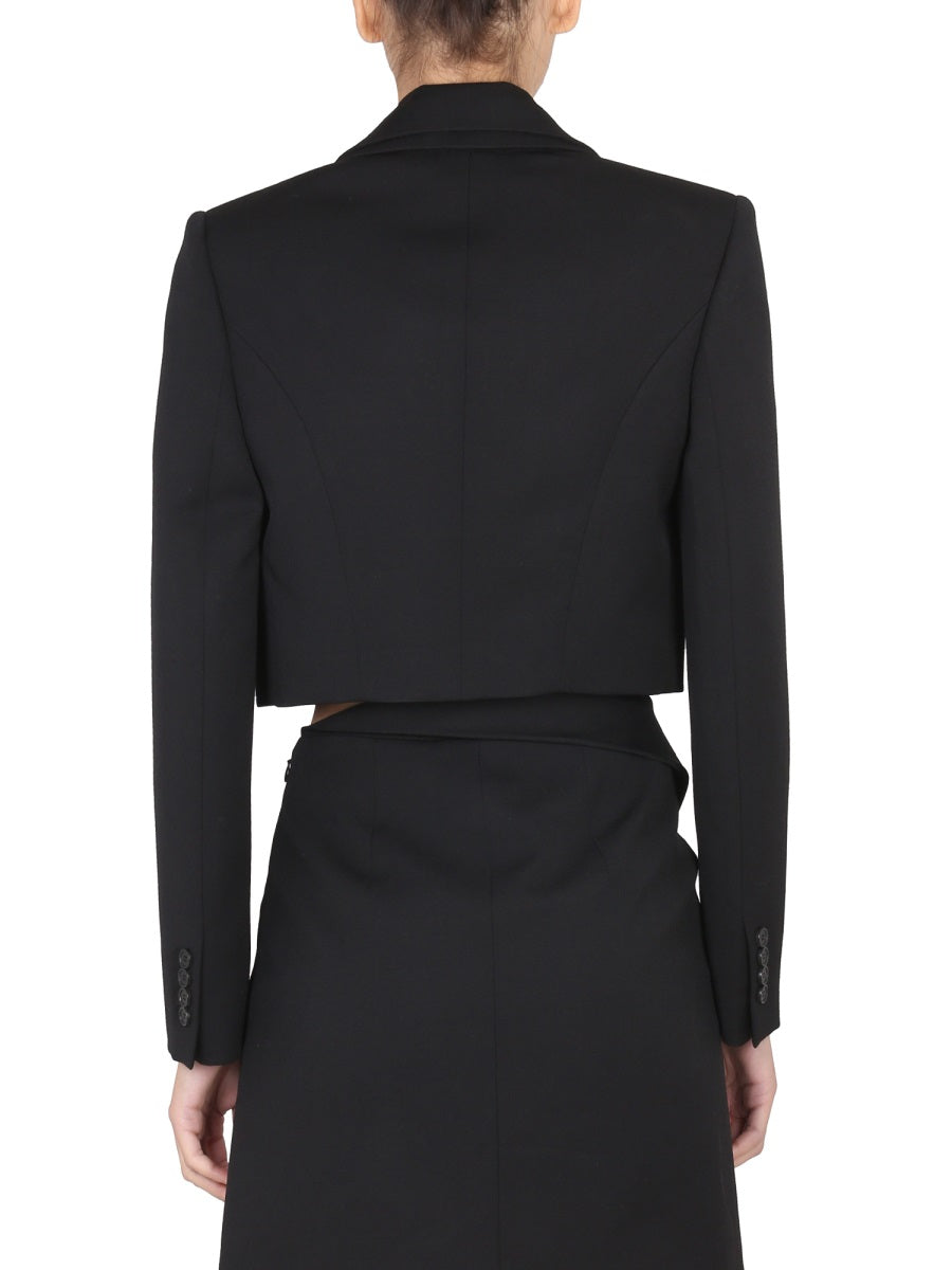 ALEXANDER McQUEEN Double Revers Mini Cropped Jacket