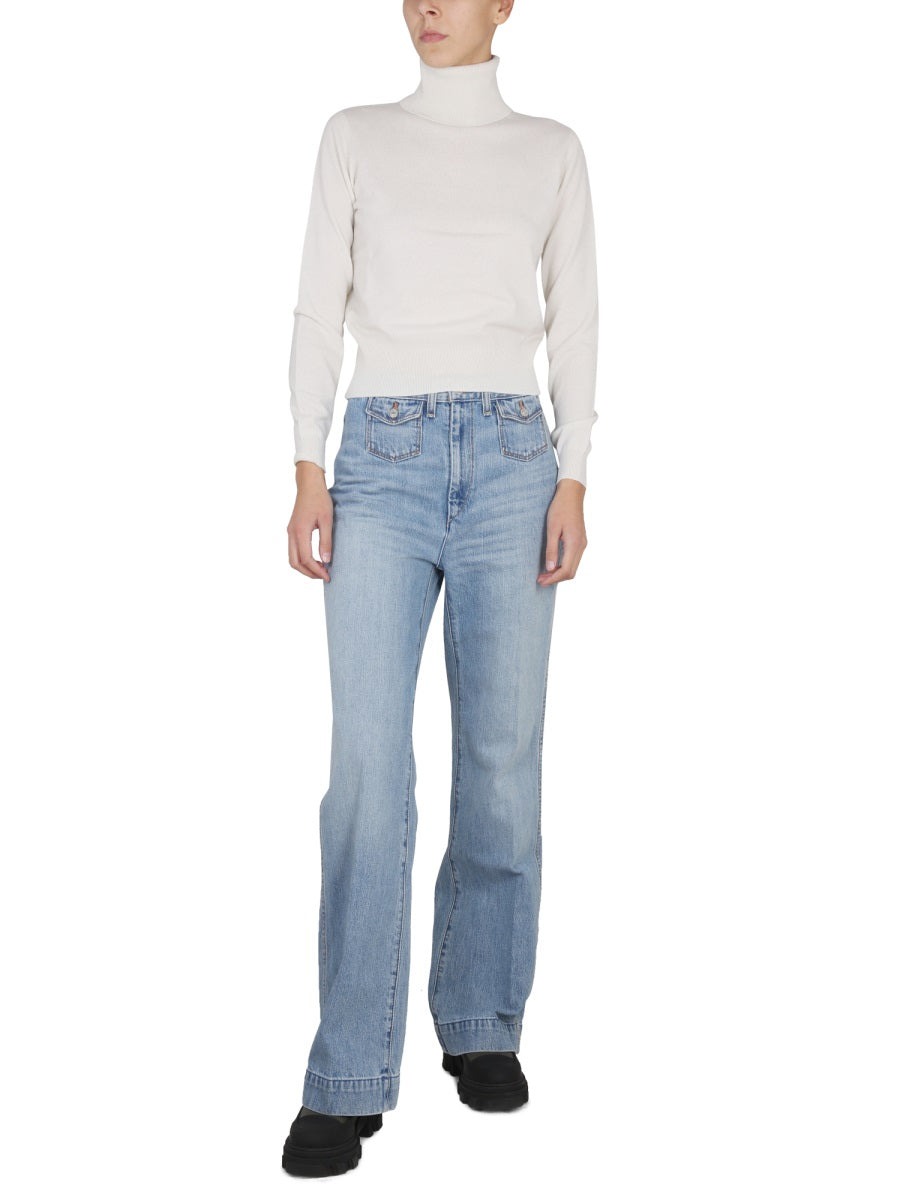 BALLANTYNE High Neck Slim Fit Cashmere Turtleneck Sweater