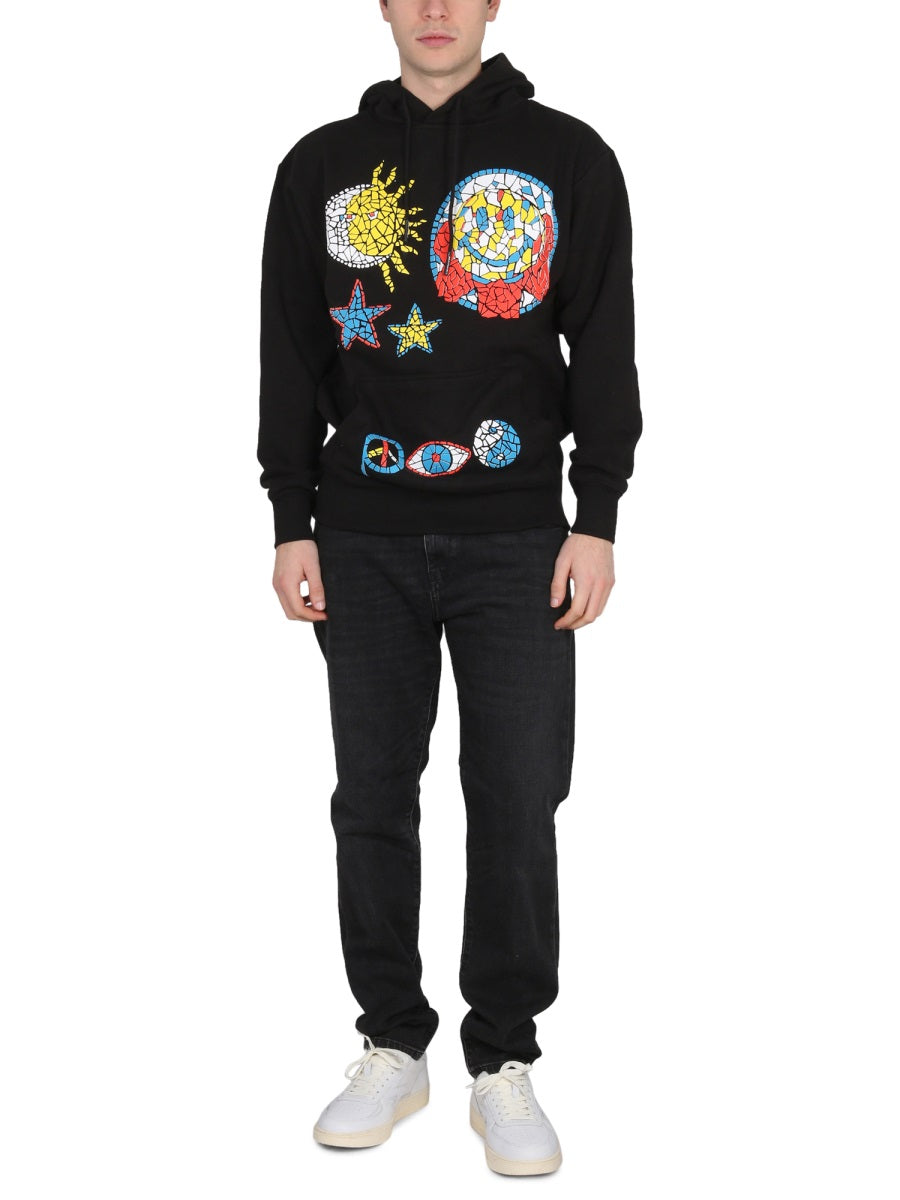 MARKET Hand Drawn Varsity Sweatshirt with Hood