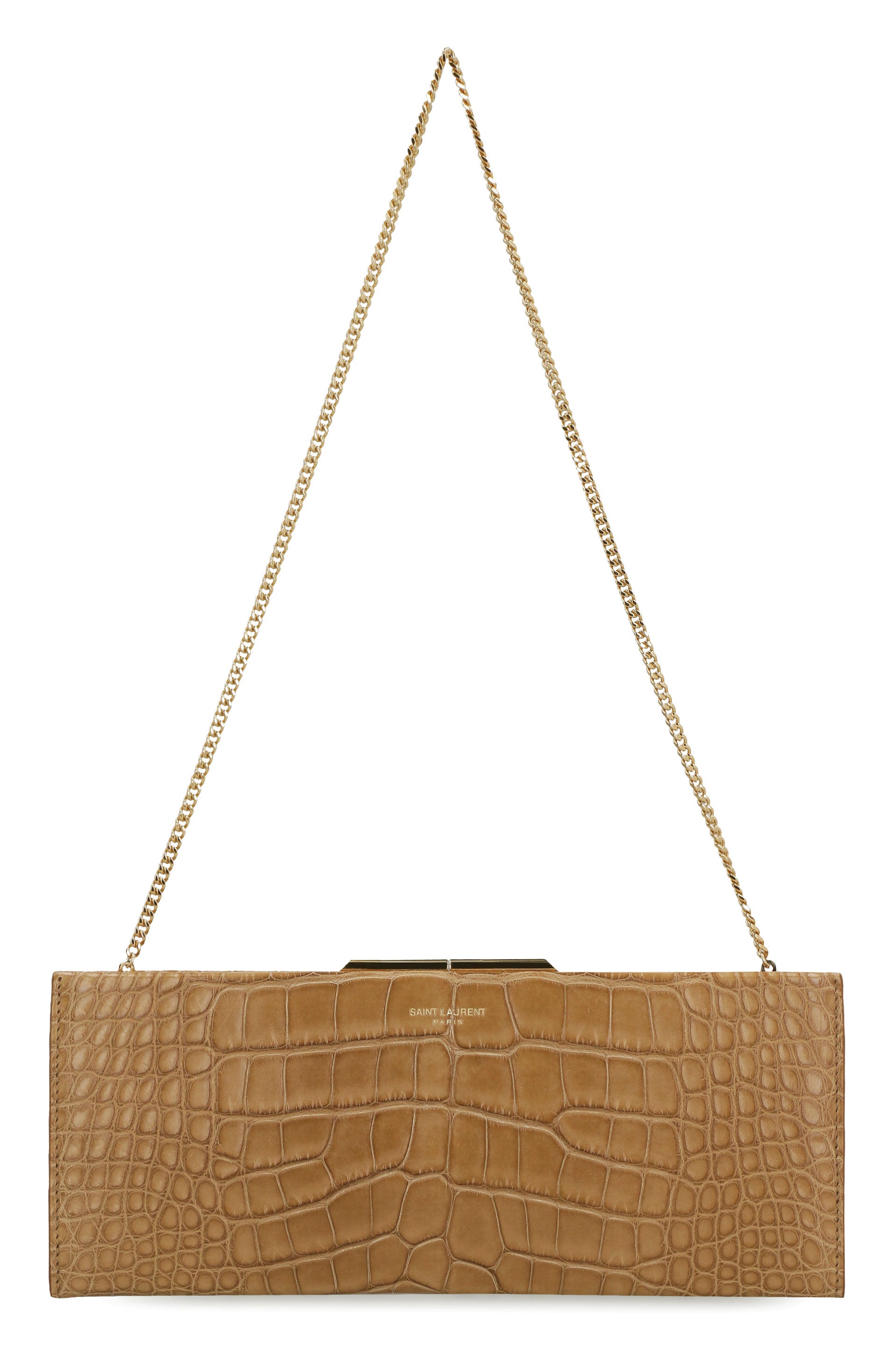 SAINT LAURENT Midnight Leather Clutch - 26 cm