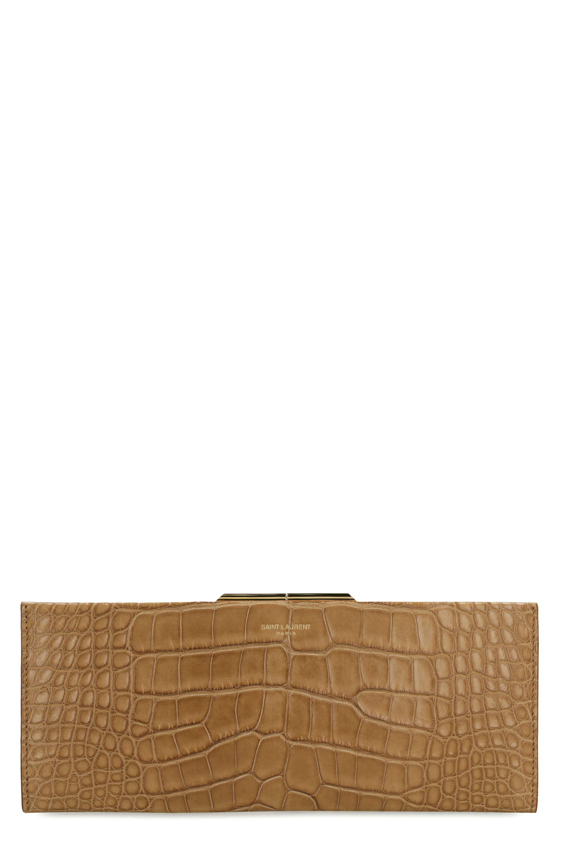 SAINT LAURENT Midnight Leather Clutch - 26 cm