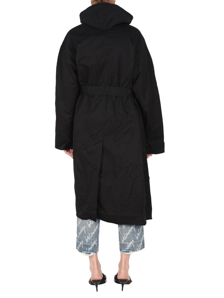 BALENCIAGA Oversized Carcoat with Pointed Collar for Women