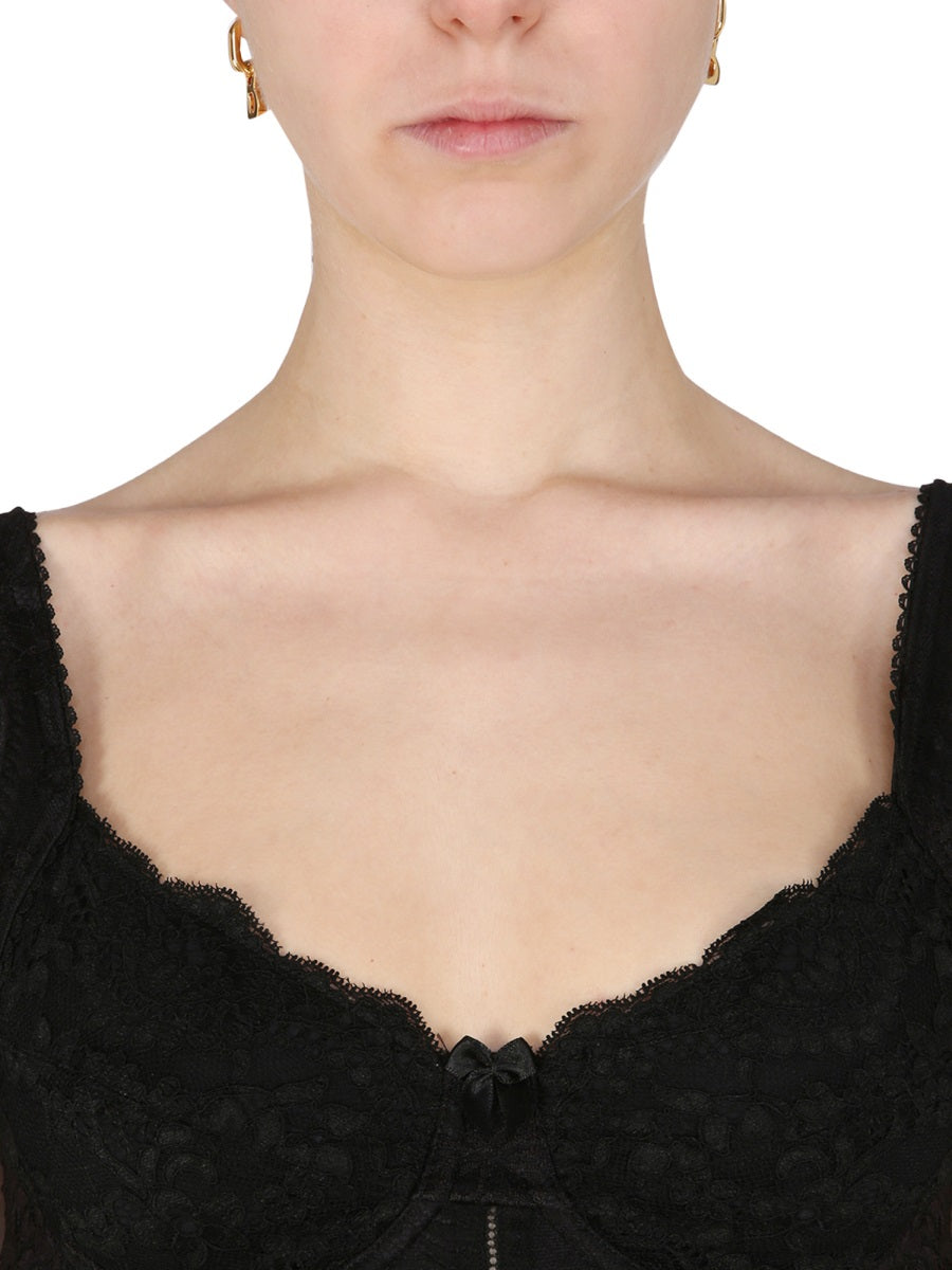 BALENCIAGA Fitted Stretch Lace Top