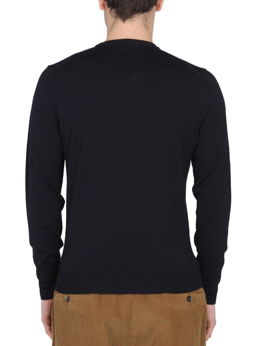 DRUMOHR Cross-Neck Wool T-Shirt for Men