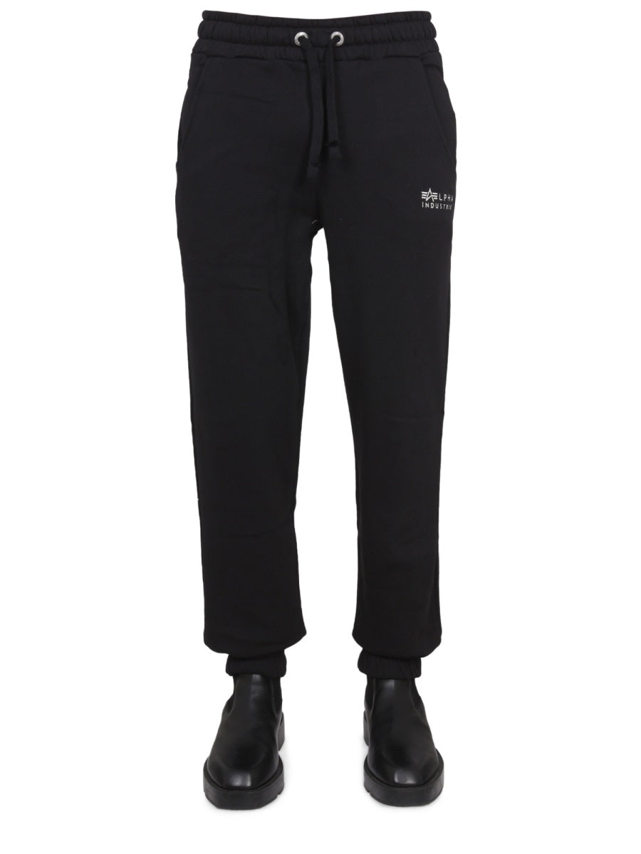 ALPHA INDUSTRIES Men's Logo-Embellished Trousers with Drawstring Closure