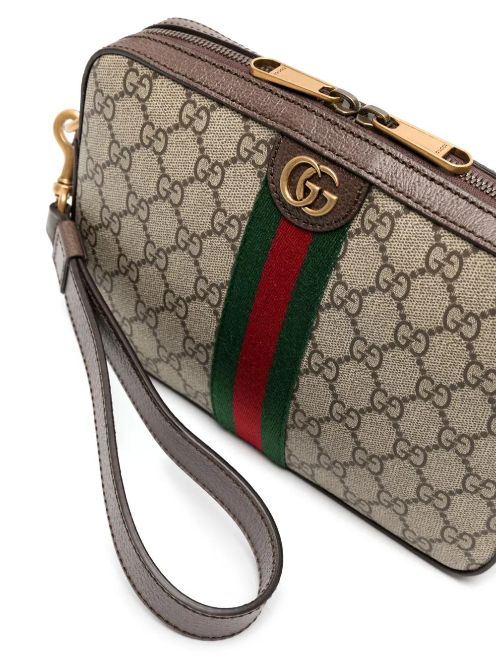 GUCCI Supreme Fabric Ophidia Mini Clutch