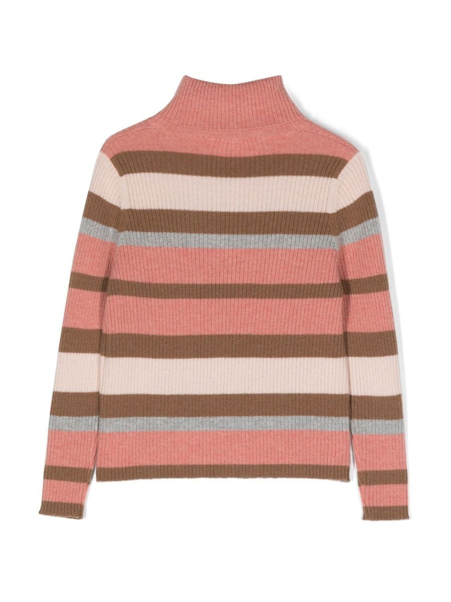 IL GUFO Mini Striped Turtleneck Sweater