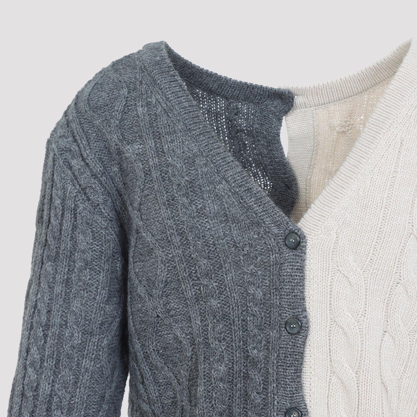 MOSCHINO Bicolor Alpaca Blend Cardigan for Men