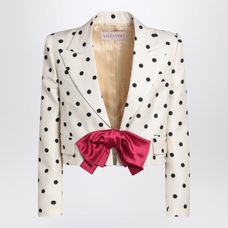 VALENTINO Mini Cropped Jacket with Playful Print