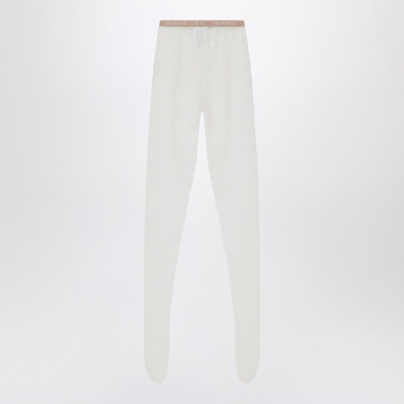 VALENTINO GARAVANI Lace Tights with Logo Elastic Waistband