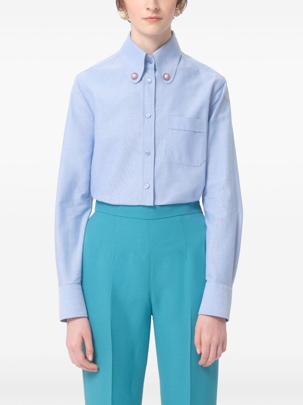 VALENTINO Jeweled Button Women's Shirt